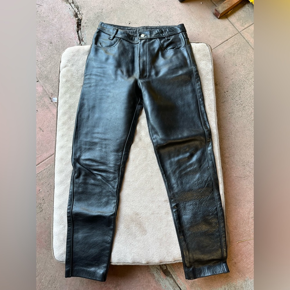 Women's Black Leather Pants
